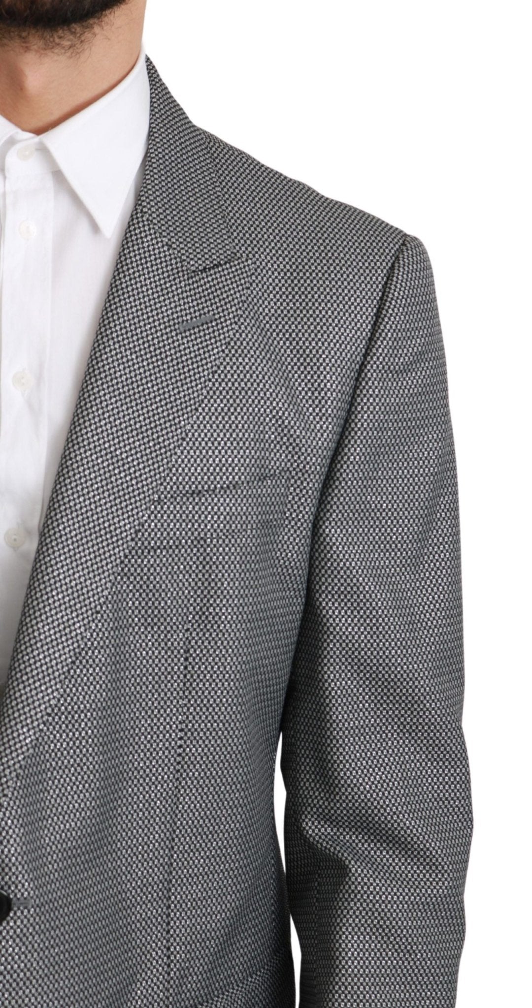 Dolce & Gabbana Elegant Gray Fantasy Pattern Slim Fit Blazer - Sandy Store ByNet