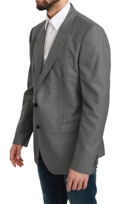 Dolce & Gabbana Elegant Gray Fantasy Pattern Slim Fit Blazer - Sandy Store ByNet