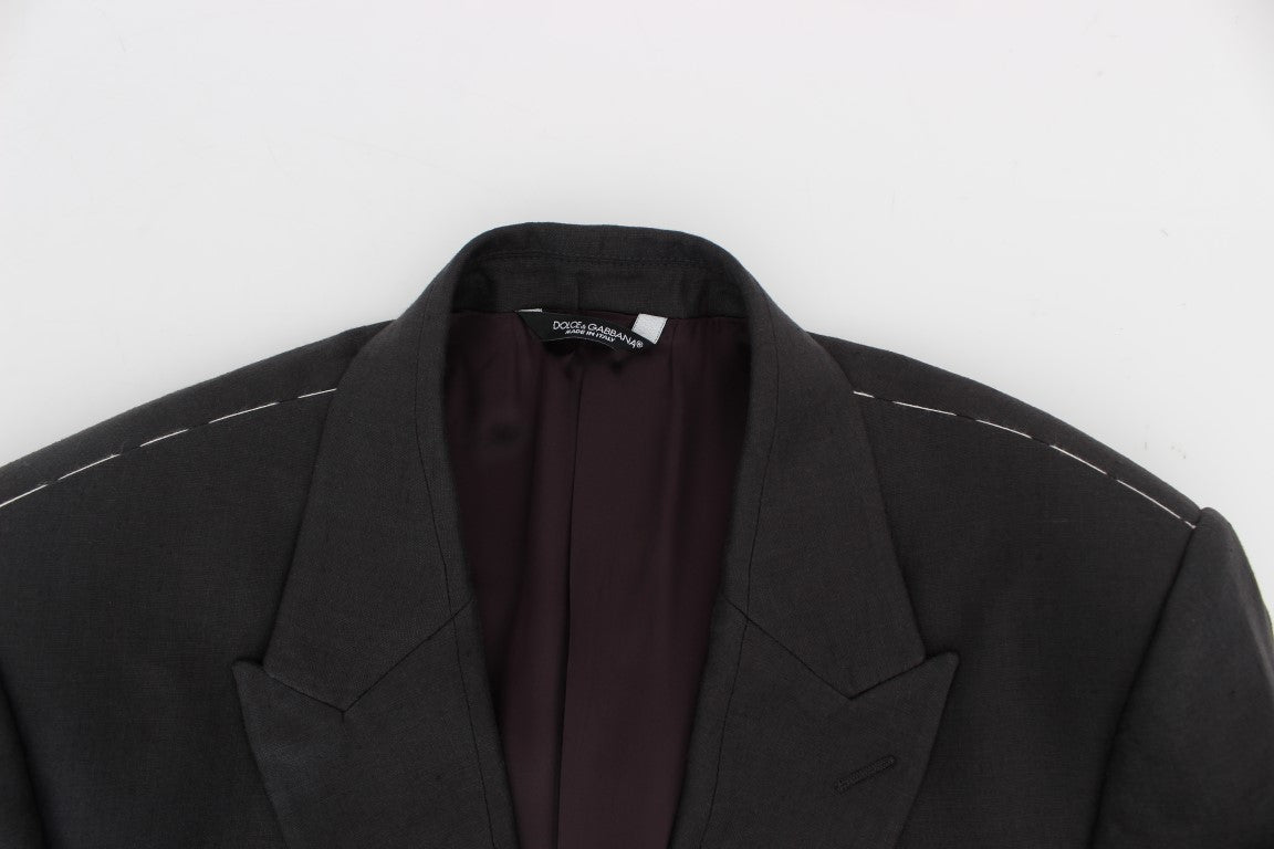 Dolce & Gabbana Elegant Gray Linen Slim Fit Blazer and Vest - Sandy Store ByNet