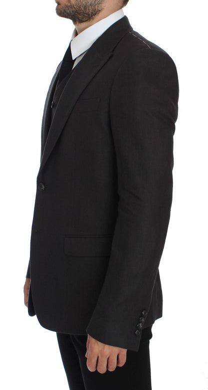 Dolce & Gabbana Elegant Gray Linen Slim Fit Blazer and Vest - Sandy Store ByNet