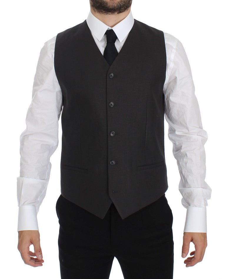 Dolce & Gabbana Elegant Gray Linen Slim Fit Blazer and Vest - Sandy Store ByNet