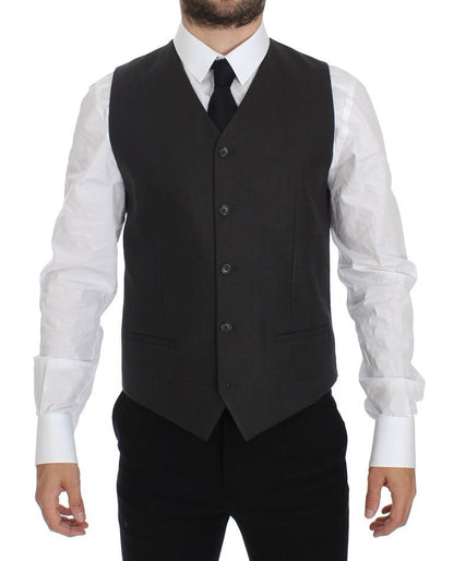 Dolce & Gabbana Elegant Gray Linen Slim Fit Blazer and Vest - Sandy Store ByNet