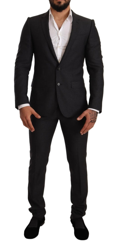 Dolce & Gabbana Elegant Gray Martini Wool Suit - Sandy Store ByNet
