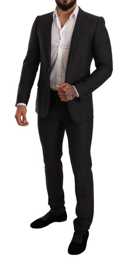 Dolce & Gabbana Elegant Gray Martini Wool Suit - Sandy Store ByNet