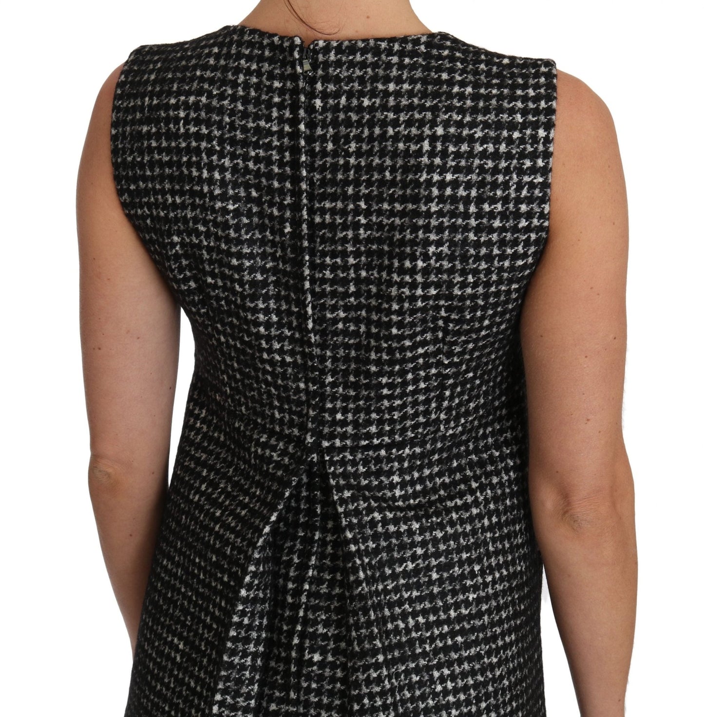 Dolce & Gabbana Elegant Gray Mini A - Line Dress with Purple Tulip - Sandy Store ByNet
