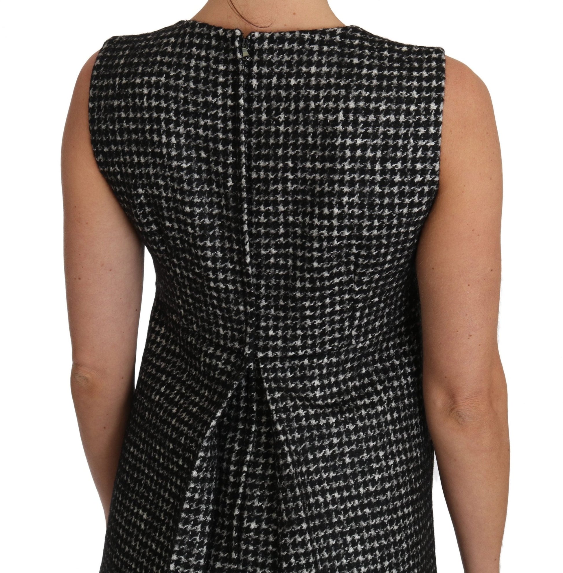 Dolce & Gabbana Elegant Gray Mini A - Line Dress with Purple Tulip - Sandy Store ByNet