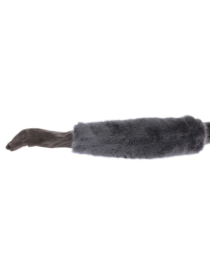 Dolce & Gabbana Elegant Gray Mink Fur Leather Elbow Gloves - Sandy Store ByNet