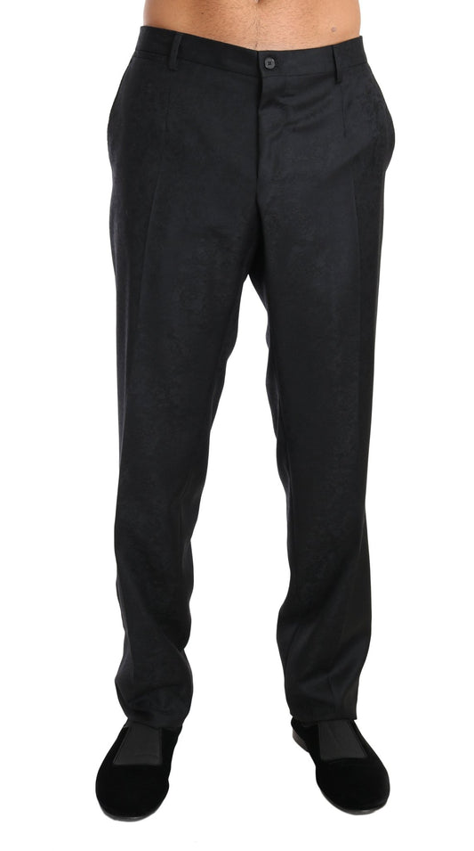 Dolce & Gabbana Elegant Gray Patterned Formal Pants - Sandy Store ByNet