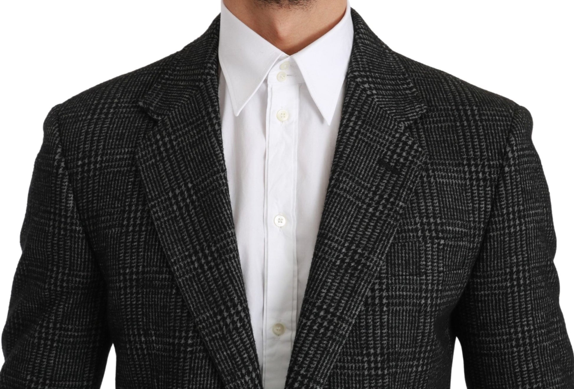 Dolce & Gabbana Elegant Gray Plaid Slim Fit Blazer - Sandy Store ByNet