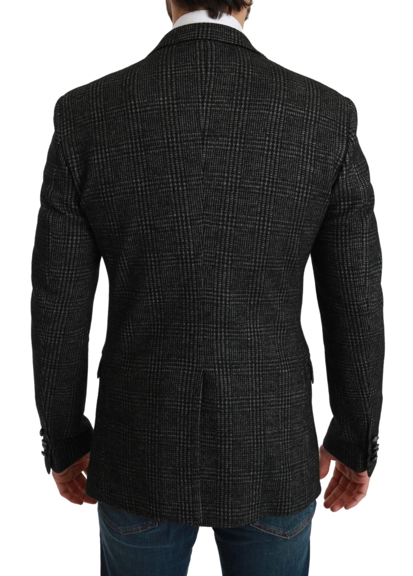Dolce & Gabbana Elegant Gray Plaid Slim Fit Blazer - Sandy Store ByNet
