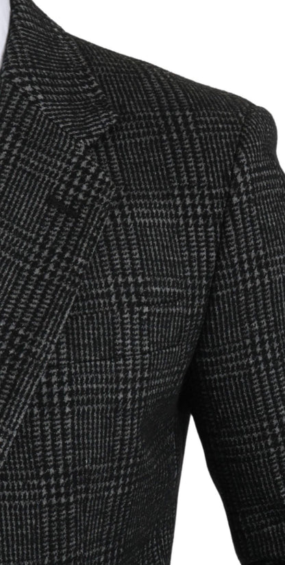 Dolce & Gabbana Elegant Gray Plaid Slim Fit Blazer - Sandy Store ByNet
