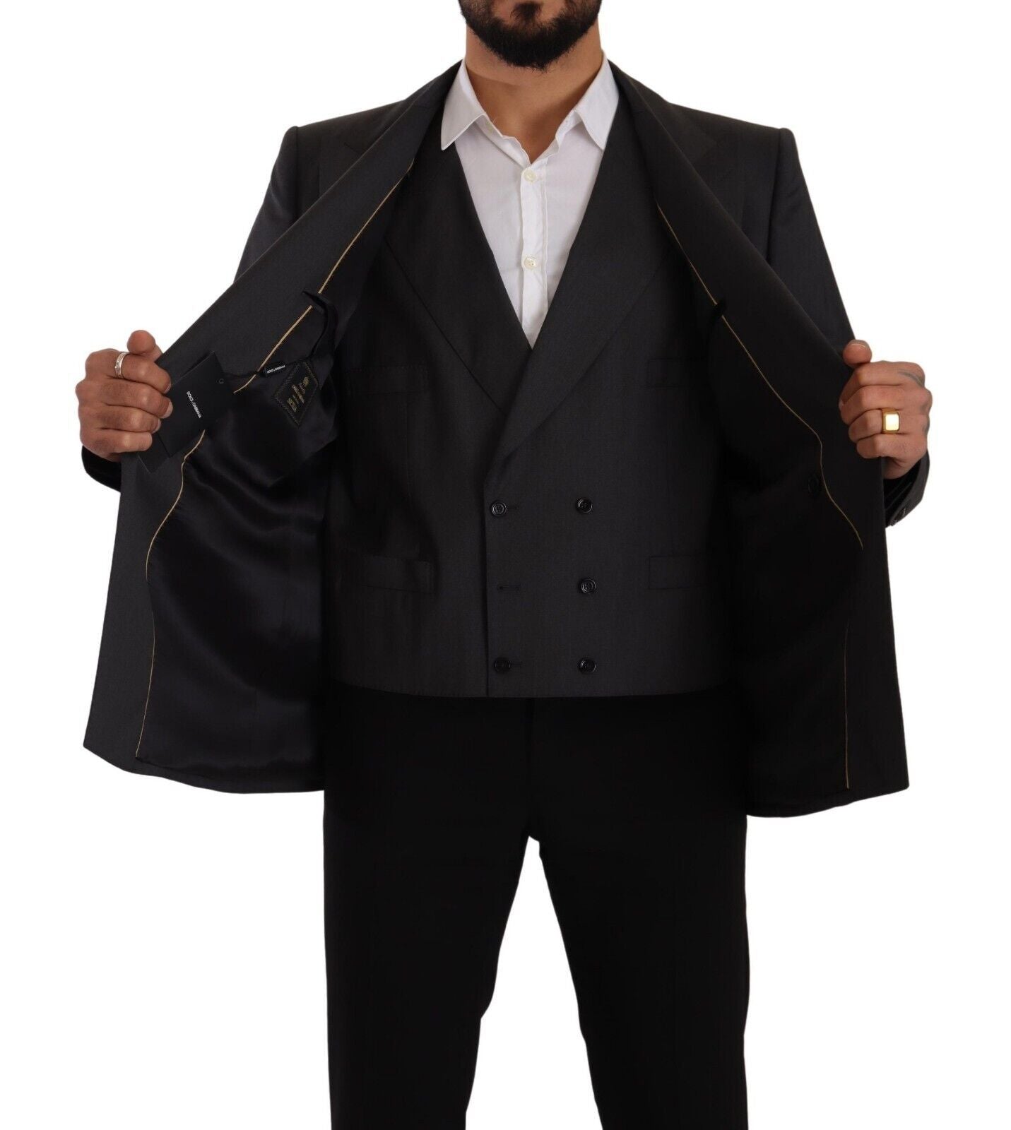 Dolce & Gabbana Elegant Gray Sicilia Wool Blend Suit - Sandy Store ByNet