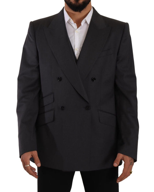 Dolce & Gabbana Elegant Gray Sicilia Wool Blend Suit - Sandy Store ByNet