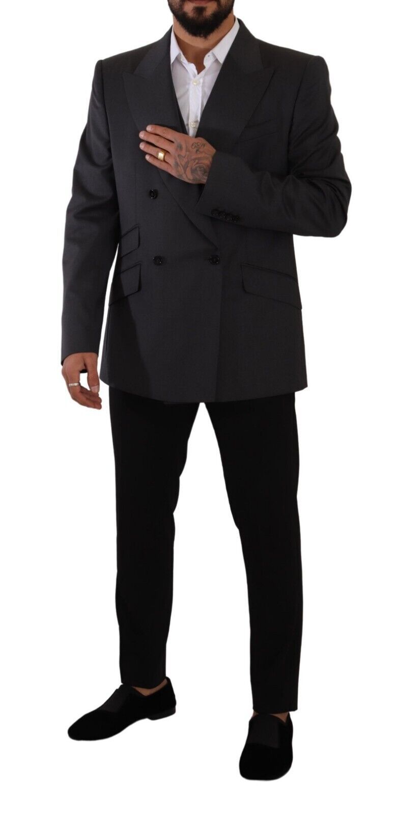 Dolce & Gabbana Elegant Gray Sicilia Wool Blend Suit - Sandy Store ByNet