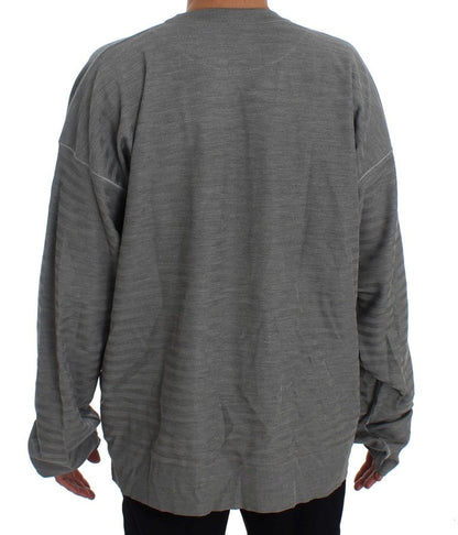 Dolce & Gabbana Elegant Gray Silk Crewneck Pullover Sweater - Sandy Store ByNet