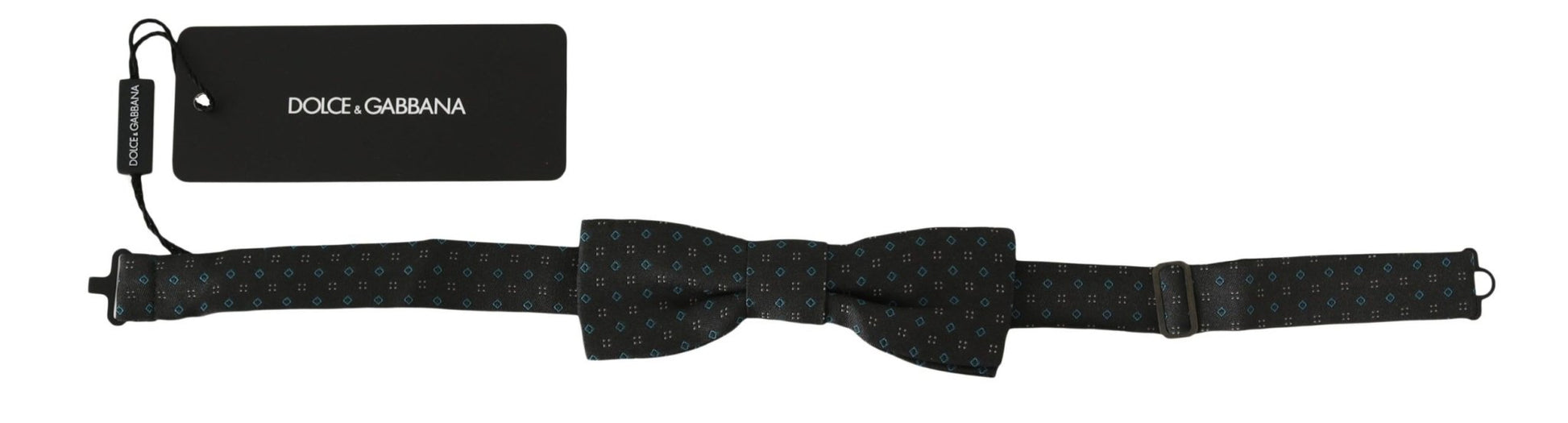 Dolce & Gabbana Elegant Gray Silk Patterned Bow Tie - Sandy Store ByNet
