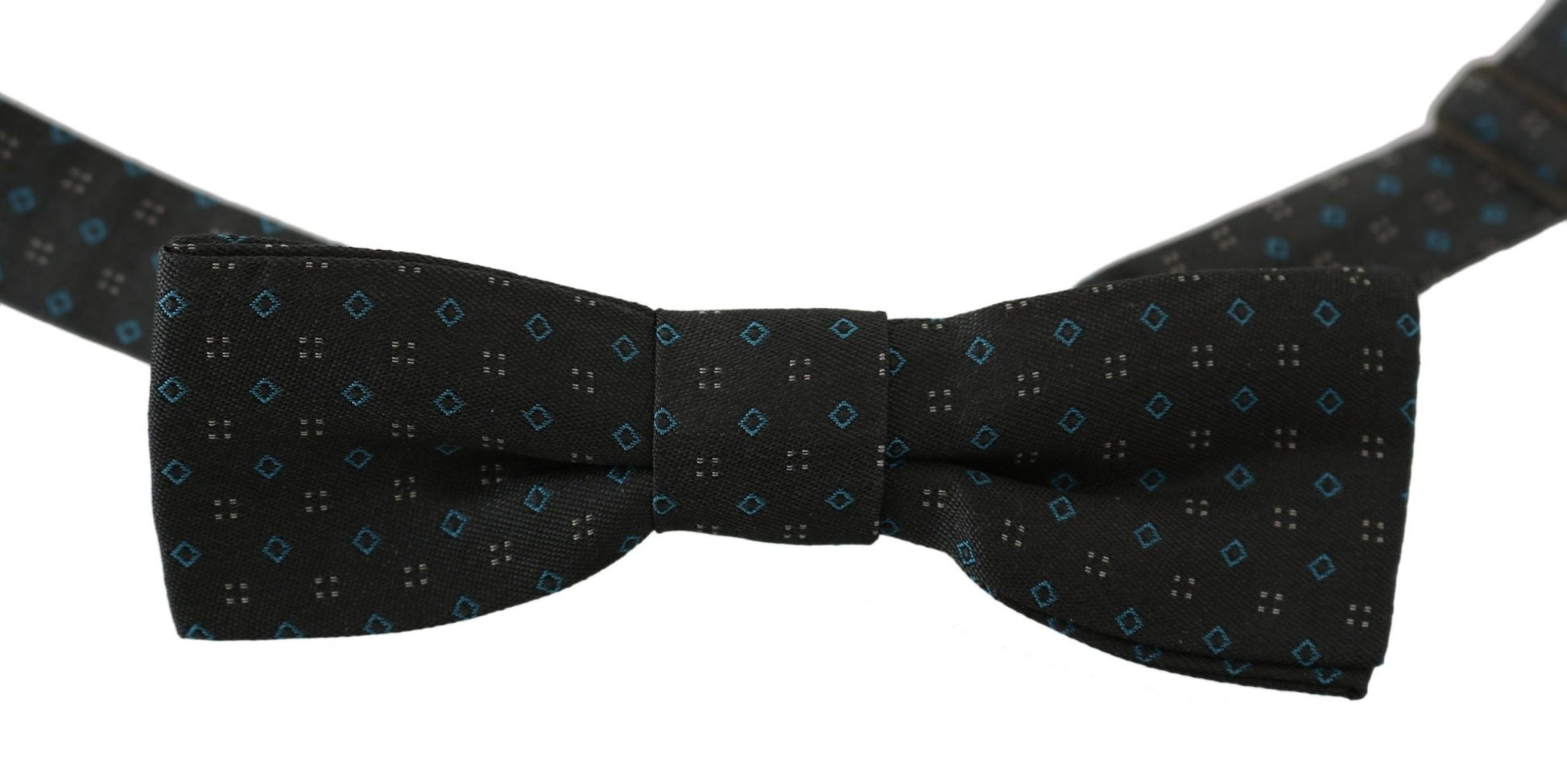 Dolce & Gabbana Elegant Gray Silk Patterned Bow Tie - Sandy Store ByNet