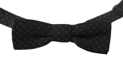 Dolce & Gabbana Elegant Gray Silk Patterned Bow Tie - Sandy Store ByNet