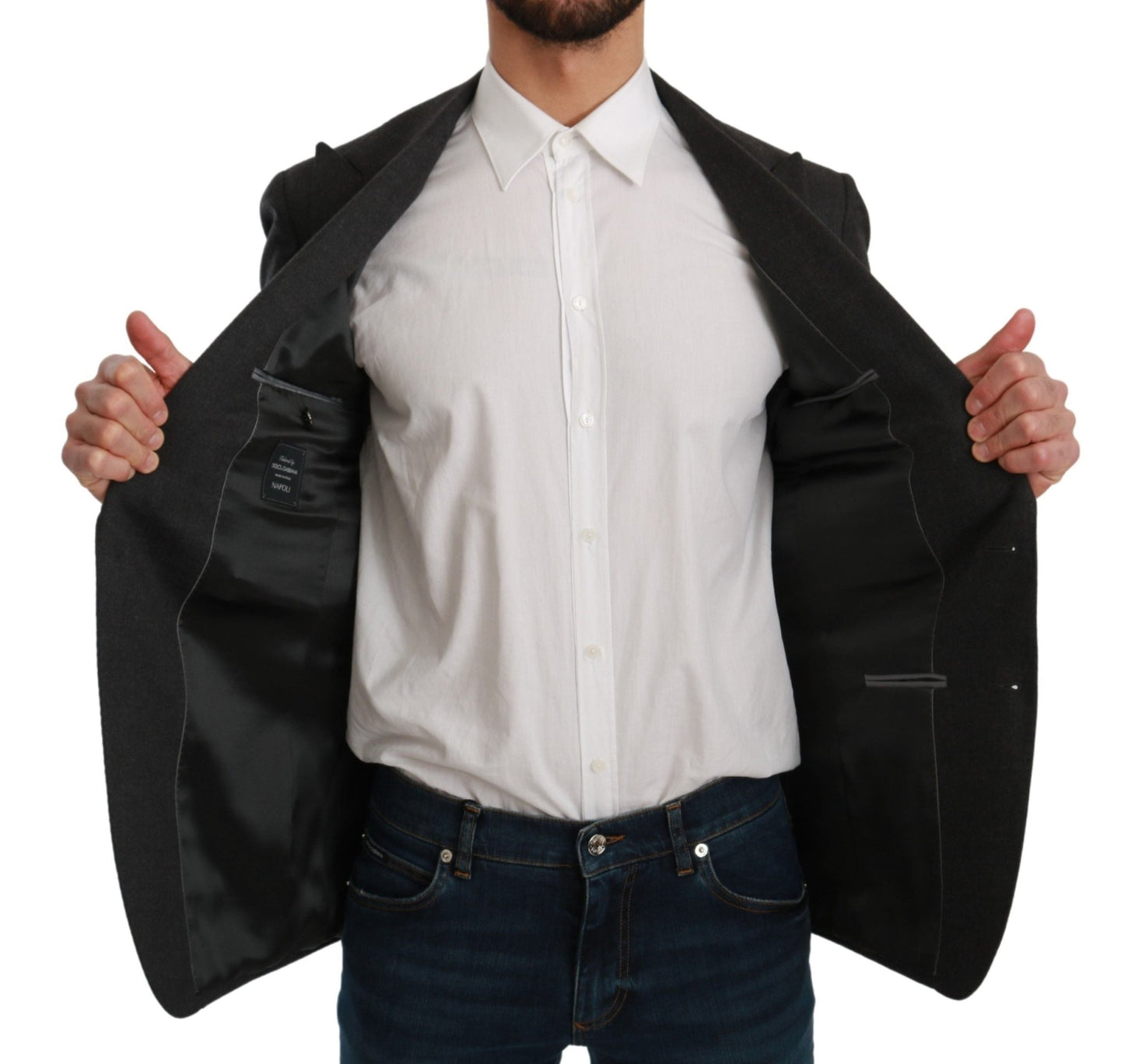 Dolce & Gabbana Elegant Gray Slim Fit Formal Blazer - Sandy Store ByNet