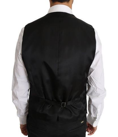Dolce & Gabbana Elegant Gray Slim - Fit Wool - Silk Vest - Sandy Store ByNet