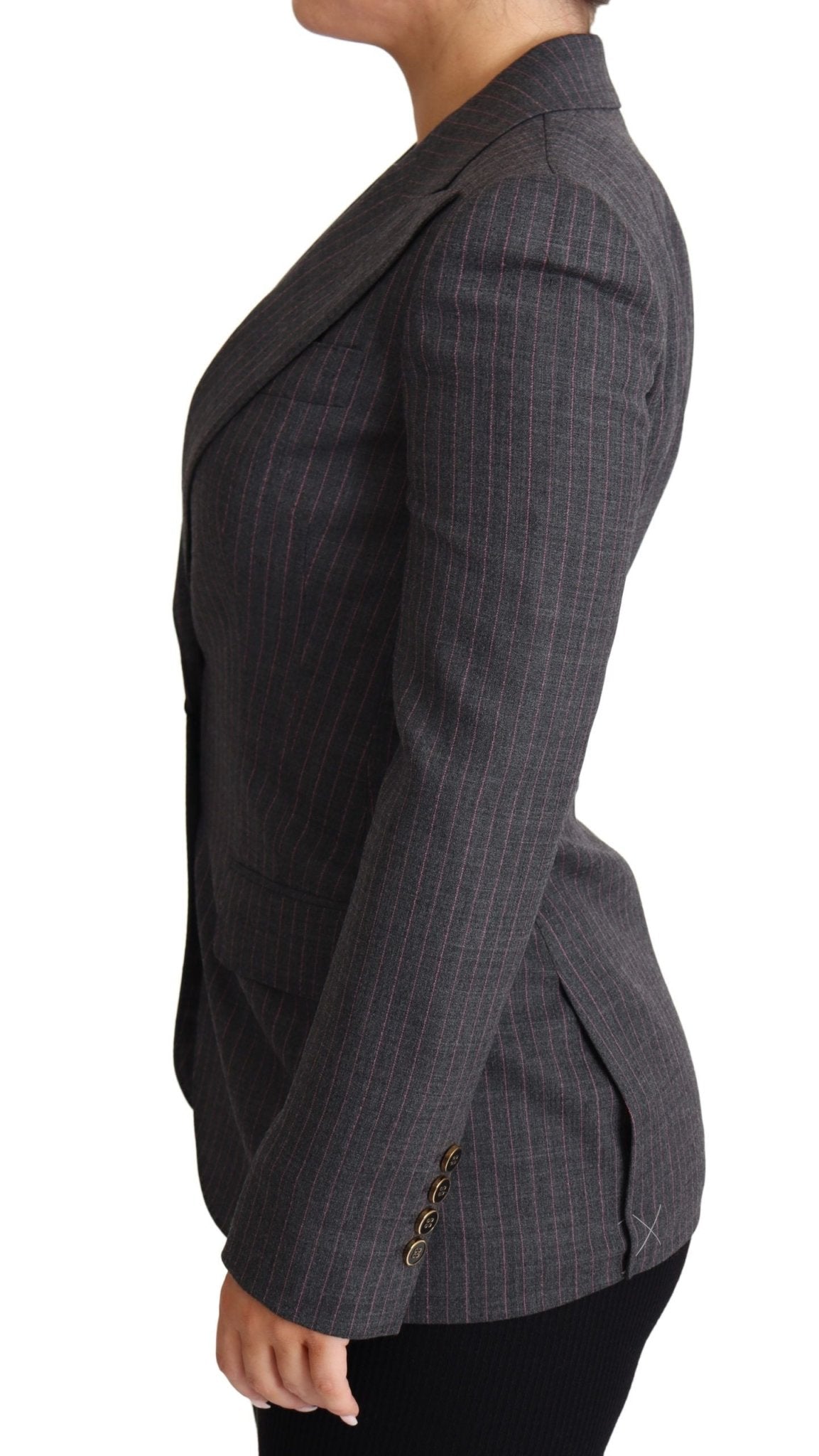 Dolce & Gabbana Elegant Gray Stretch Wool Blazer - Sandy Store ByNet