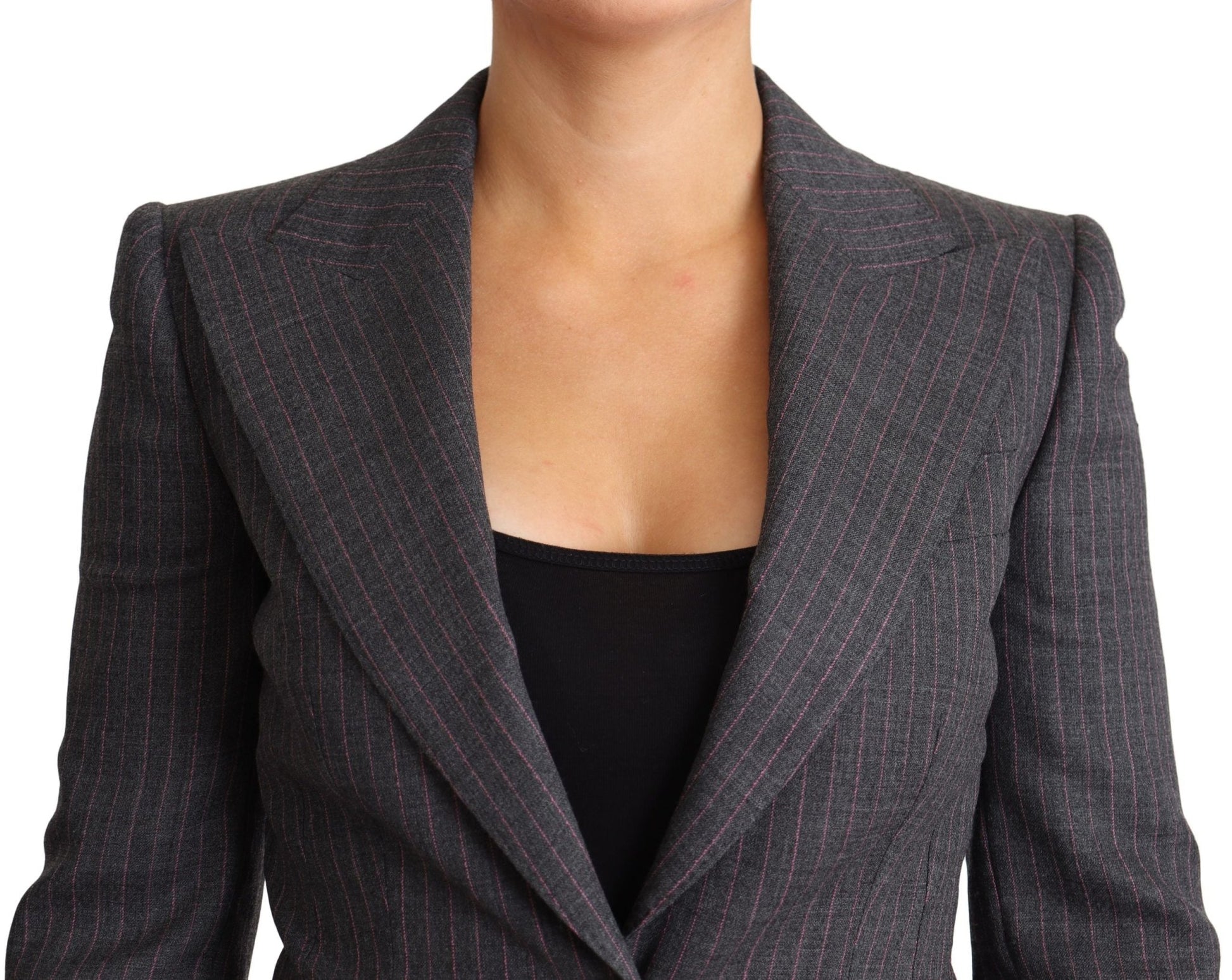 Dolce & Gabbana Elegant Gray Stretch Wool Blazer - Sandy Store ByNet