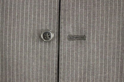 Dolce & Gabbana Elegant Gray Striped Dress Vest - Sandy Store ByNet