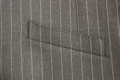 Dolce & Gabbana Elegant Gray Striped Dress Vest - Sandy Store ByNet