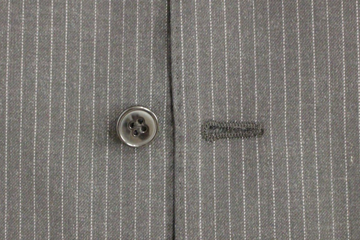 Dolce & Gabbana Elegant Gray Striped Dress Vest - Sandy Store ByNet