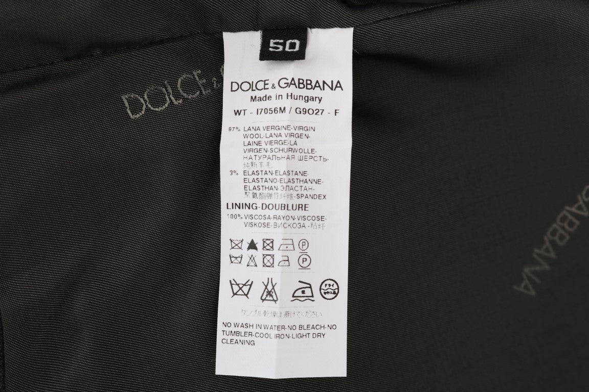 Dolce & Gabbana Elegant Gray Striped Single Breasted Vest - Sandy Store ByNet