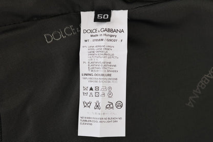 Dolce & Gabbana Elegant Gray Striped Single Breasted Vest - Sandy Store ByNet