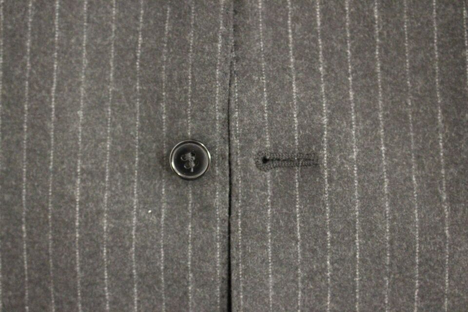 Dolce & Gabbana Elegant Gray Striped Wool Dress Vest - Sandy Store ByNet