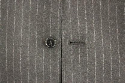 Dolce & Gabbana Elegant Gray Striped Wool Dress Vest - Sandy Store ByNet