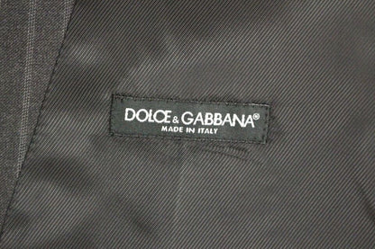 Dolce & Gabbana Elegant Gray Striped Wool Dress Vest - Sandy Store ByNet