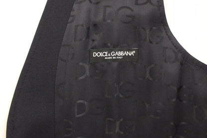 Dolce & Gabbana Elegant Gray Striped Wool - Silk Dress Vest - Sandy Store ByNet