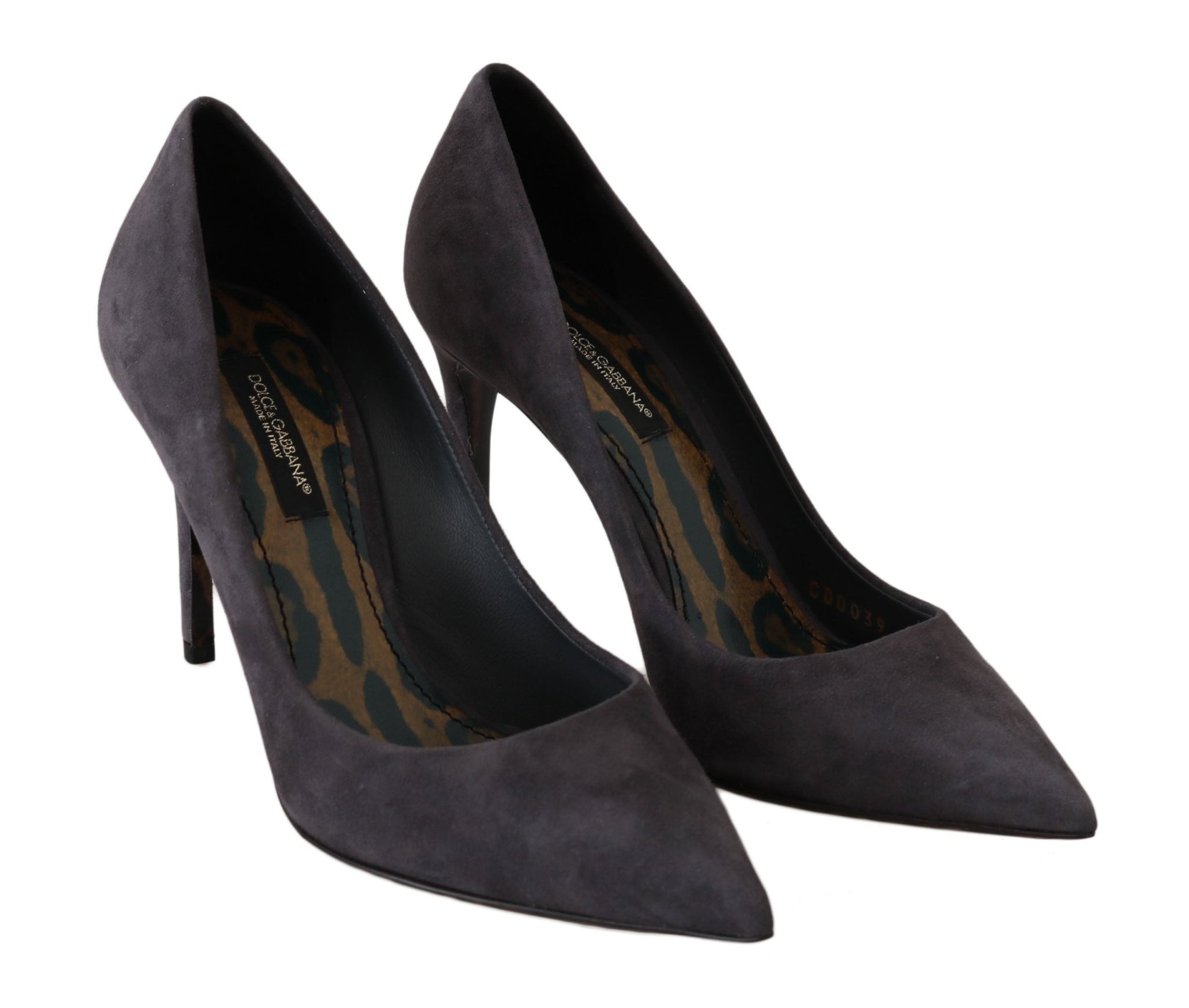 Dolce & Gabbana Elegant Gray Suede Stiletto Pumps - Sandy Store ByNet