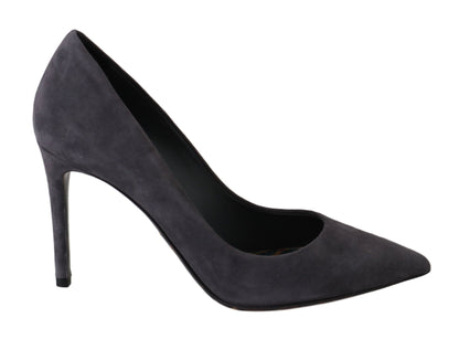 Dolce & Gabbana Elegant Gray Suede Stiletto Pumps - Sandy Store ByNet