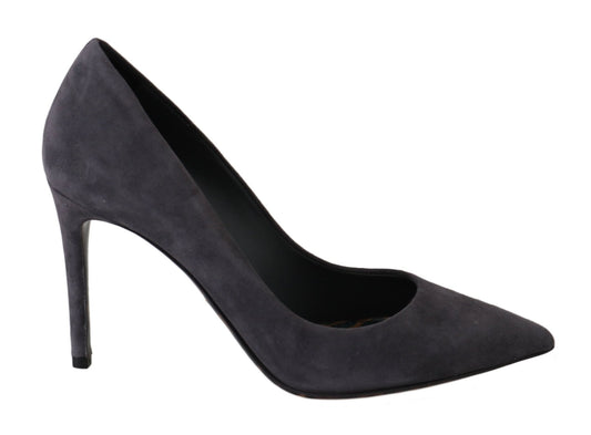 Dolce & Gabbana Elegant Gray Suede Stiletto Pumps - Sandy Store ByNet