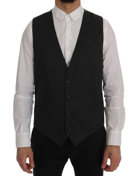 Dolce & Gabbana Elegant Gray Waistcoat Vest - Sandy Store ByNet
