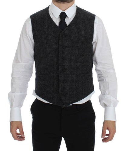 Dolce & Gabbana Elegant Gray Wool Blend Dress Vest - Sandy Store ByNet