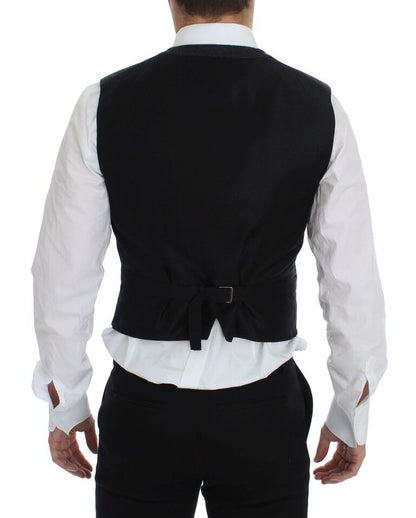 Dolce & Gabbana Elegant Gray Wool Blend Dress Vest - Sandy Store ByNet