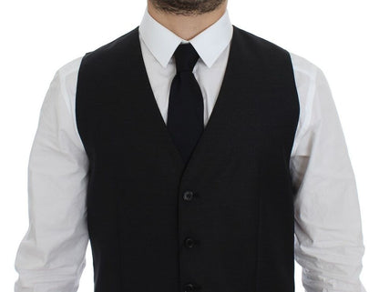 Dolce & Gabbana Elegant Gray Wool Blend Dress Vest - Sandy Store ByNet