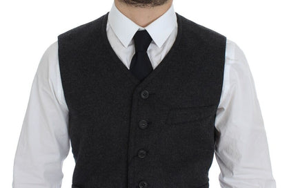 Dolce & Gabbana Elegant Gray Wool Blend Dress Vest - Sandy Store ByNet
