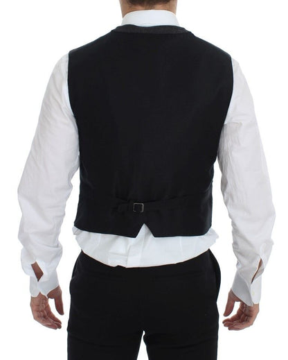 Dolce & Gabbana Elegant Gray Wool Blend Dress Vest - Sandy Store ByNet
