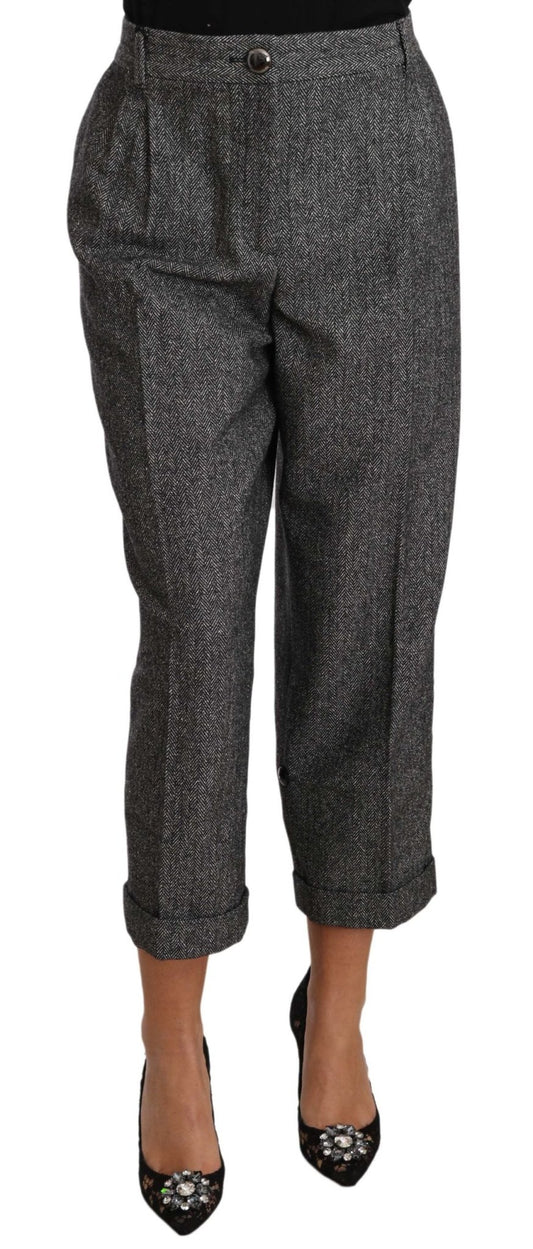 Dolce & Gabbana Elegant Gray Wool - Blend Trousers - Sandy Store ByNet