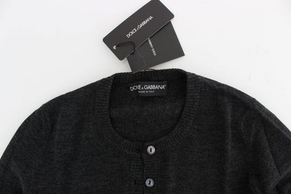 Dolce & Gabbana Elegant Gray Wool Cardigan Sweater - Sandy Store ByNet