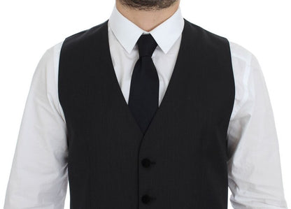 Dolce & Gabbana Elegant Gray Wool Dress Vest - Sandy Store ByNet