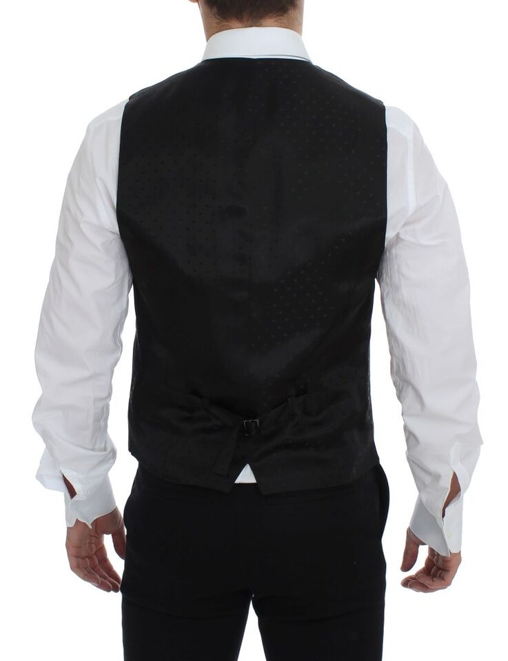 Dolce & Gabbana Elegant Gray Wool Formal Dress Vest - Sandy Store ByNet