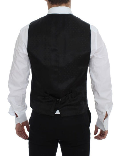 Dolce & Gabbana Elegant Gray Wool Formal Dress Vest - Sandy Store ByNet