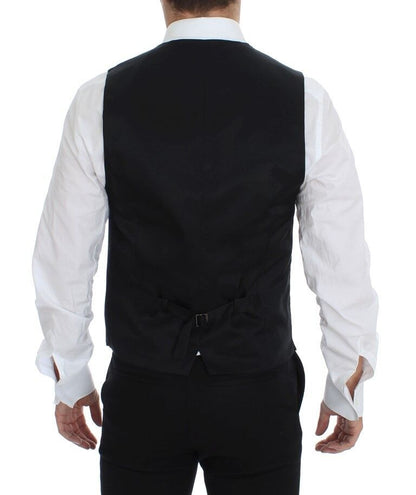 Dolce & Gabbana Elegant Gray Wool Formal Vest - Sandy Store ByNet